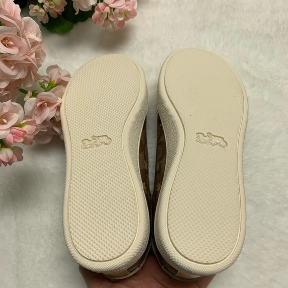 COACH Signature Star Sneaker Khaki/Gold - Picture 5 of 8